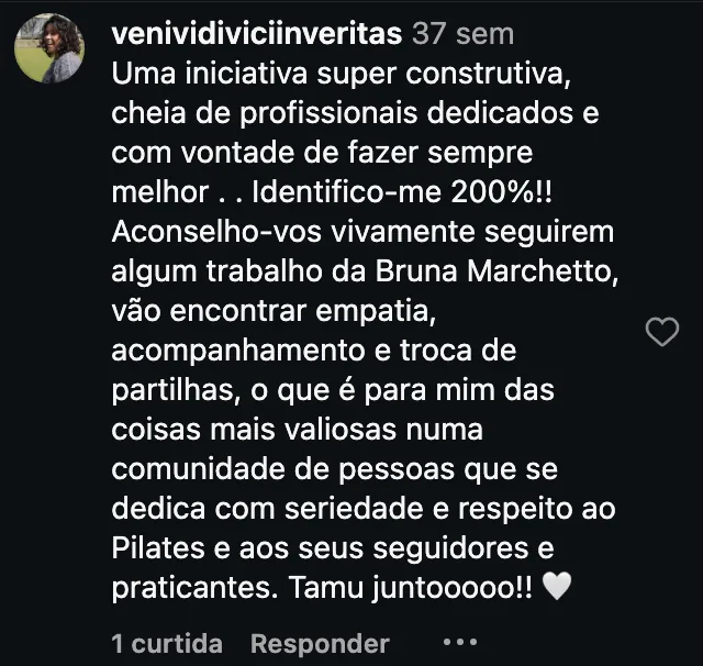 Comentário de @venividiviciinveritas no Instagram