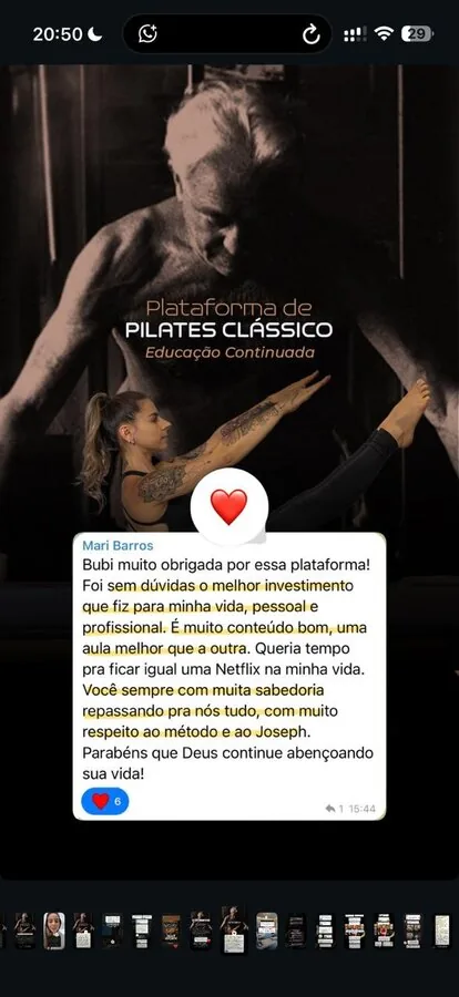 Mensagem de aluna no WhatsApp