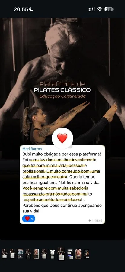Mensagem de aluna no WhatsApp